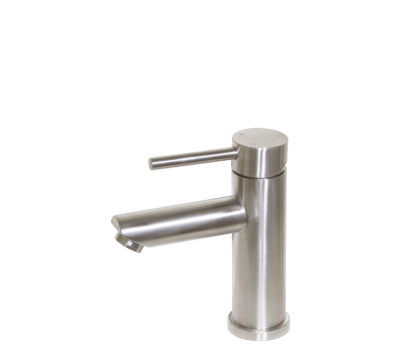 Moon Brushed Stainless Steel Short Basin Mixer