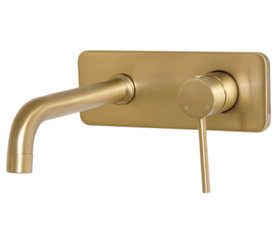 Neo Brushed Brass Basin Concealed Mixer with Spout