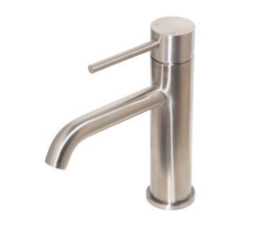 Neo Brushed Stainless Steel Short Basin Mixer