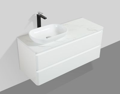 Santorini 1200 White Single Drawer Vanity Set 