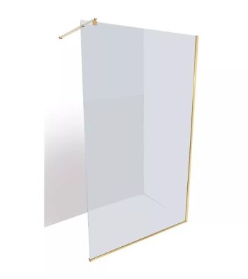 Amaro Wall Mounted Shower Screen  1200x2000mm With Ext Arm 8mm Glass