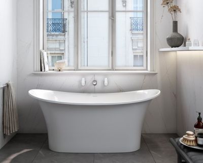 Toulouse 1 Freestanding Bath Polished White No Overflow 1519x744x645mm
