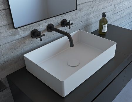 Meir Rectangle Surface Basin Glossy White