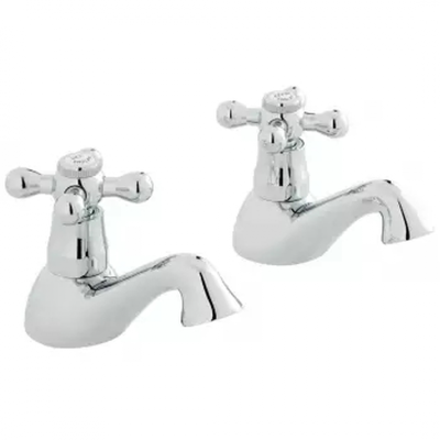 Bath Pillar Taps Deck Mounted Chrome