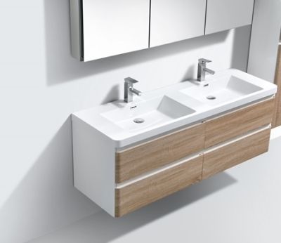 Milan 1500 Vanity Set 1500x480x500 White Oak 