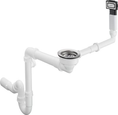 Hansgrohe D16-10 Manual Waste And Overflow Set For Single Bowl Granite Chrome