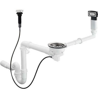 Hansgrohe D16-11 Automatic Waste And Overflow Set For Single Bowl Granite Chrome