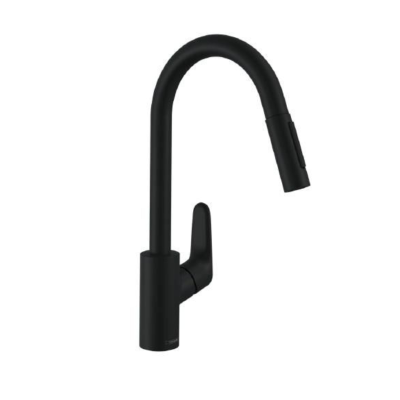 Hansgrohe Decor Single Lever Kitchen Mixer 240, 7 L/Min, Pull-Out Spray, 2Jet Matt Black