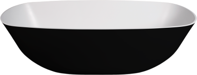 Vivian Freestanding Bath Polished White & Black 1595x730x475mm