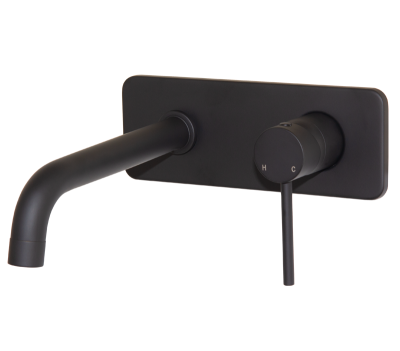 Neo Black Basin Concealed Mixer w Spout Tap Basin Wall-Type Matt Black