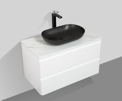 Santorini 900 Black Basin Double Draw Vanity