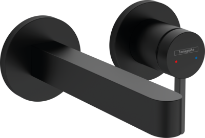 Finoris Single lever basin mixer for concealed installation wall-mounted with spout  Matt Black 