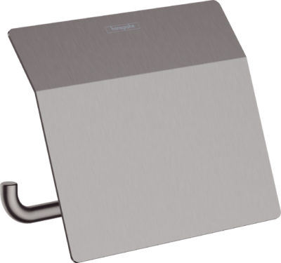 Hansgrohe Addstoris Toilet Paper Holder With Cover Brushed Black Chrome