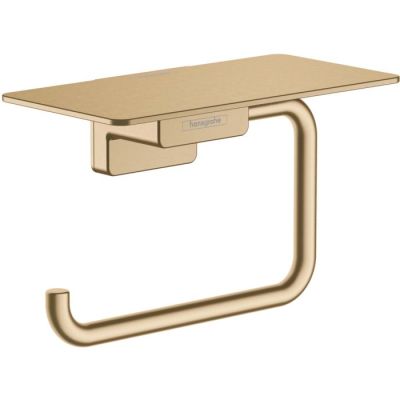 Hansgrohe Addstoris Toilet Paper Holder With Shelf Brushed Bronze