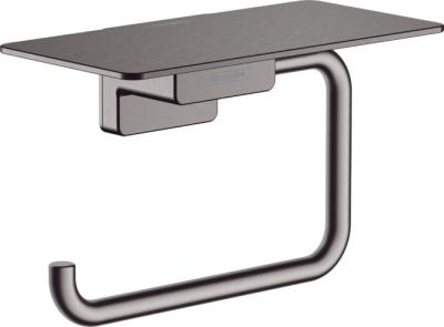 Hansgrohe Addstoris Toilet Paper Holder With Shelf Brushed Black Chrome