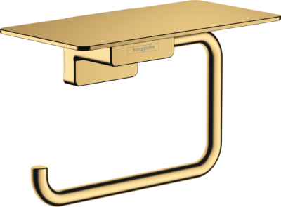 Hansgrohe Addstoris Toilet Paper Holder With Shelf Polished Gold Optic