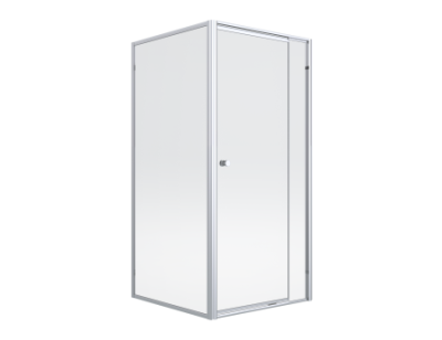 Finestra CoMatt Blacko Telescopic Pivit Door 900x900mm And 900mm Return Panel Silver-Clear COM90SC
