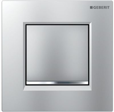 Geberit Urinal Flush Control With Pneumatic Flush Actuation, Type 30 Actuator Plate Matt Chrome