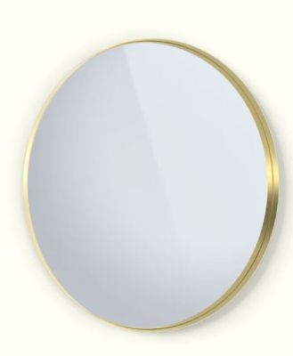 Deep Frame Circular Mirror - 60cm Diam - 30mm Frame - Matte Brass				