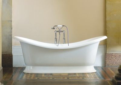 Marlborough Freestanding Bath & Base Polished White 1900x870x540mm