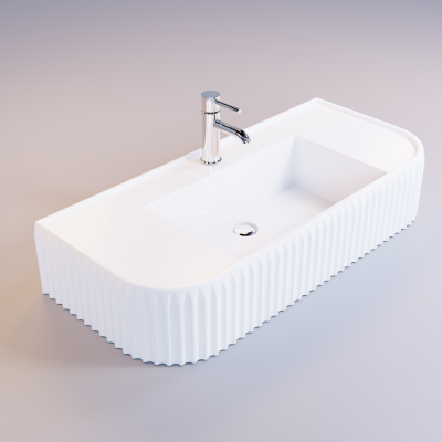 Greco Countertop Basin Matt White 900x400x175mm